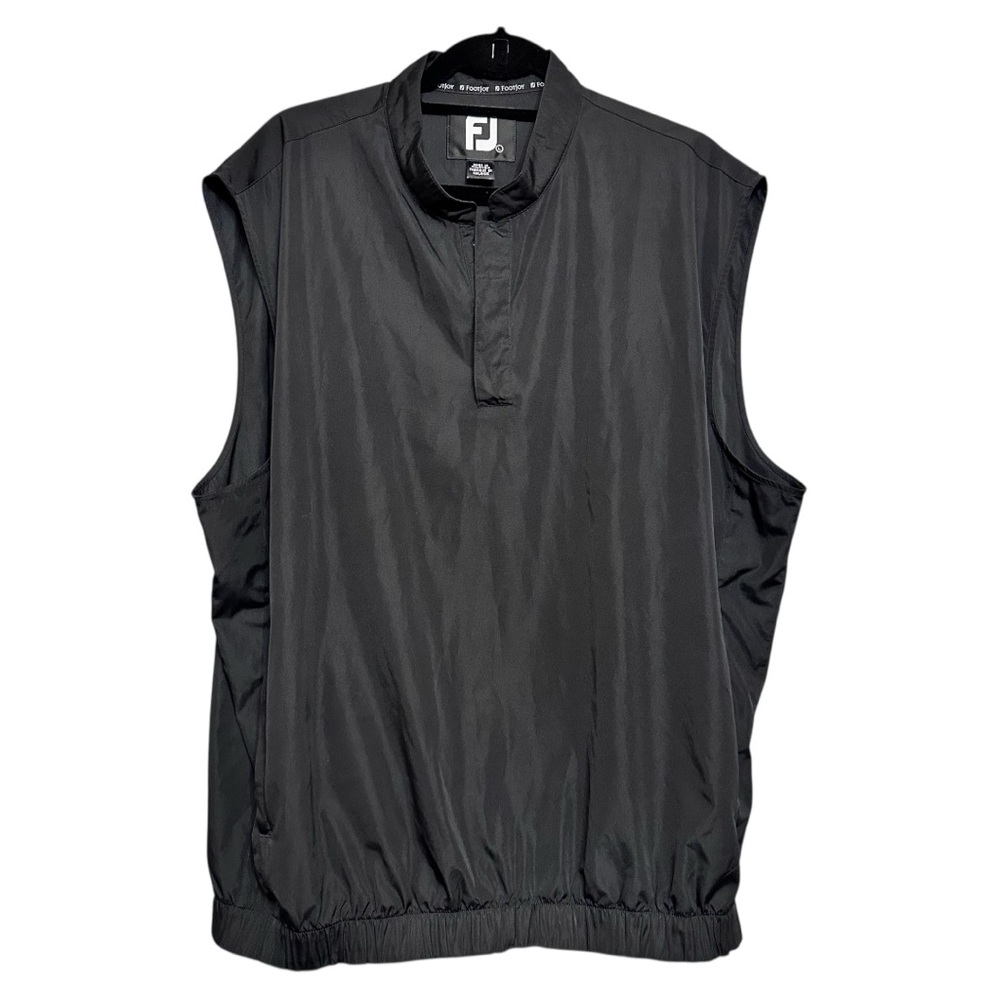 FootJoy Men’s Golf Windbreaker Vest Black Sleeveless Pullover Size Large
